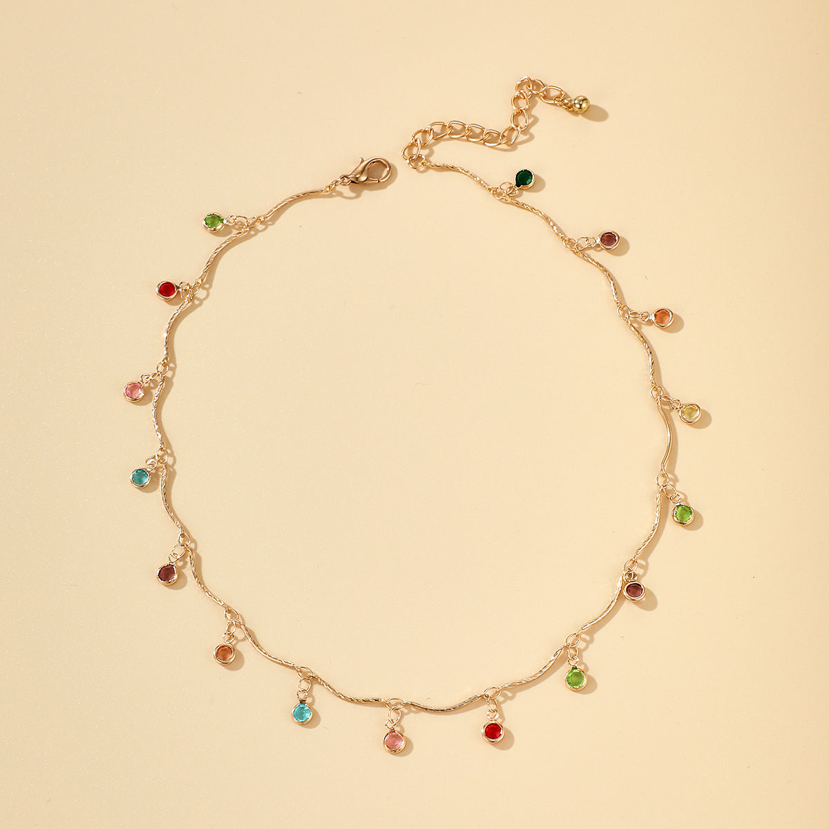 Collar de diamantes de color caramelo con borla de cuentas de bolas de aleación al por mayor